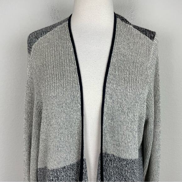 Eileen Fisher Black Gray Wool Linen Cardigan Sweater 2X - Picture 2 of 7